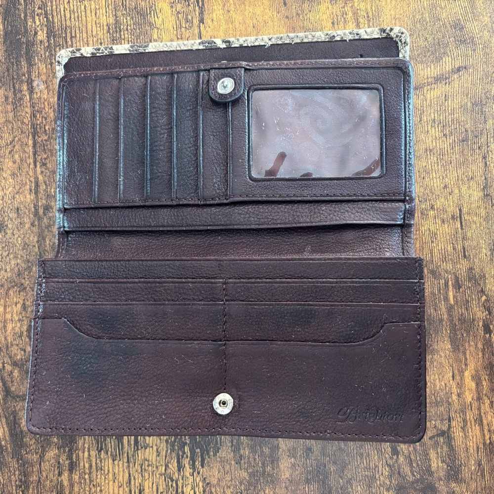 Brighton Large Wallet Python Snake Print Leather … - image 3